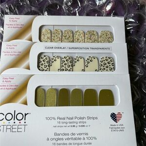 Color Street Nail Strips - Gold and Leopard Design